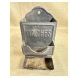 Tin Wall Mount Match Holder