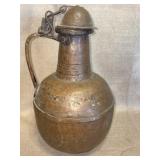 Copper Lidded Jug with Handle, 14' Tall x ' wide