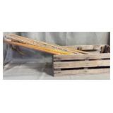 Wooden Crate w/Yardsticks & Canes