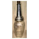 Glass Oil Can w/Metal Spout