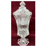 Coin Glass Footed Urn w/lid, Fostoria, Clear