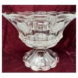Coin Glass Punch Bowl, Base,Ladle, Fostoria,