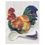 Fitz and Floyd Rooster Tureen with Ladle