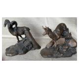 Chapel Wildlife Sculptures, Set of 2, 1982