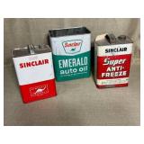 Vintage Sinclair Oil/Antifreeze Cans, 3