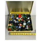Glass Marbles in Whitman Tin