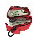 2 Ratchet Tie Down Straps with Hooks