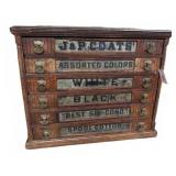 J & P Coats Wooden Spool Cabinet, Antique
