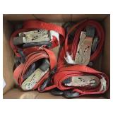 Red Ratchet Tie Down Straps, 4