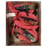 Red Ratchet Tie Down Straps, 3