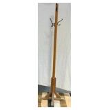 Wooden Standing Coat Rack w/Metal Hooks