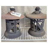 Tulip Motif Cast Iron Lanterns, one needs