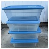 Rubbermaid Clear Plastic Totes, 4x$