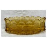Coin Glass Oval Bowl, Fostoria, Amber