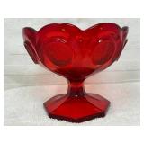Coin Glass Open Jam/Jelly, Fostoria, Ruby Red