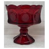 Coin Glass Compote, Fostoria, Ruby Red