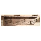 Rustic Wood Wall Shelf w/Coat Hooks, 26'