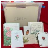 Greeting Cards in Plastic Organizer Box