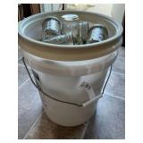 Bucket full of Assorted Canning Jelly Jars