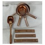 Copper Colored Measuring Cups & Spoons Set w/wall