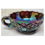 Smith Carnival Glass Nappy, Sawtooth Edge