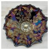 Fenton Carnival Glass Ruffled Holly Berry Bowl