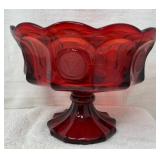 Coin Glass Compote, Fostoria, Ruby Red