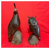 Hand-Carved Wooden Bird Sculptures