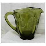 Coin Glass Pitcher, Fostoria, Olive Green