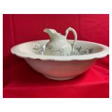 Sydney Ware Ceramic Wash Basin & Small Pitcher