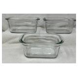 3 Pyrex Rectangular Glass Loaf Pans