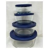 Pyrex Glass Mixing Bowls w/Lids Set of Four