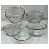 5) Clear Glass Mixing Bowls