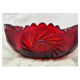 Ruby Red Cut Glass Bowl, Comet in the Stars