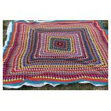 Handmade Multi-Color Crochet Afghan Blanket