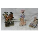 3) Porcelain Figurines, Lefton, Japan