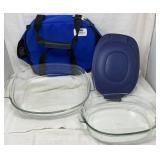 Pyrex Portables Glass Bakeware Set w/carrier