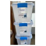 Ezystorage Waterproof 18L Storage Boxes, 3x$