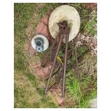Antique Hand-Crank Grinding Wheel w/stones