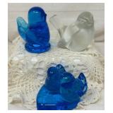 Glass Birds, 2 are Signed & Dated, Fenton