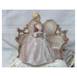 Vtg Ardalt Japan Porcelain Lace Lady Lamp