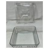 Square Glass Casserole Dish w/Lid, 8 Inch