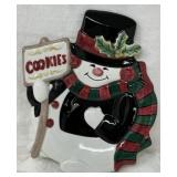Fitz and Floyd Snowman Canape Plate w/Box