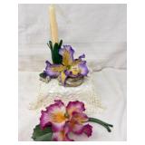 Capodimonte Monte Rosa Porcelain Flower Figurines