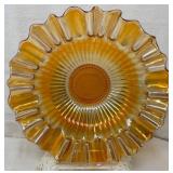 Vintage Marigold Carnival Glass Fluted Bowl