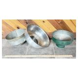 3) Large Metal Cream Separators Strainers