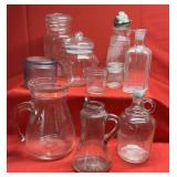 Vintage Clear & Purple Glass Kitchenware & Jars