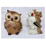 Josef Original Owl Figurine &  Vtg Owl Vase