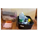 Storage Bins, Vinegar, Spray Bottes, Wash Tub