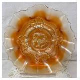 Vtg Apple Blossom Carnival Glass Bowl